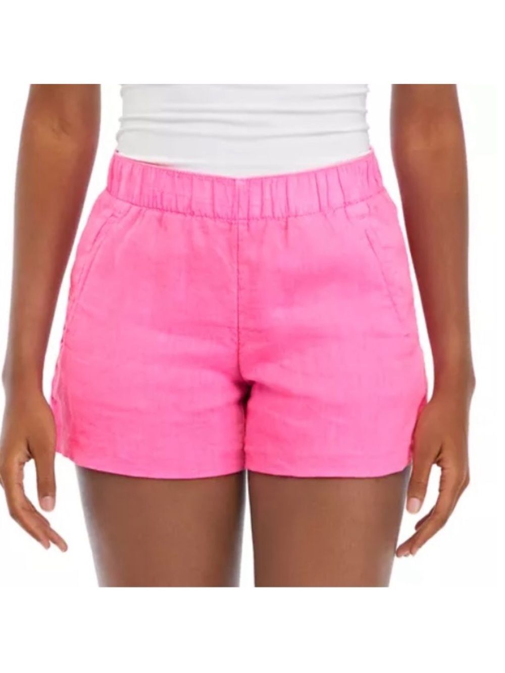Lilly Pulitzer Lilo Linen Shorts Large Hot Pink Midrise